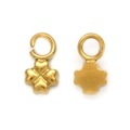 Golden clover pendant in 304 stainless steel showing front and back mirrored finish - Gold Four Leaf Clover (TP1328-02)