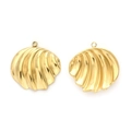 Paire de pendentifs coquilles Saint-Jacques dorés en acier inoxydable 304 pour bijoux - Style Coquillage Doré (TP1367-02)