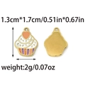 304 stainless steel cupcake pendant charm with colorful enamel icing and gold plating - Yellow Heart Cupcake (TP1427-02-yellow)