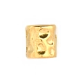 Golden hammer-textured stainless steel cylinder bead for DIY jewelry making - Gold