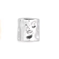 Polished silver 304 stainless steel cylinder bead with a hammered texture for DIY jewelry - Steel
