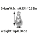 Macro view of a 304 stainless steel calabash pendant with detailed dimensions and weight - Gourd Style (TP1281-01)