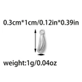 Detail showing 304 stainless steel mini pendant size 0.3x1cm for jewelry making - Long Pod Style (TP1276-01)