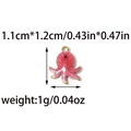 Roze emaille octopus hanger van 304 roestvrij staal voor DIY-sieraden maken - Rood (TP1438-02-red)