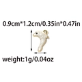 304 roestvrijstalen dolfijn bedel met wit emaille en gouden afwerking, 0,9x1,2 cm groot - Wit (TP1433-02-white)