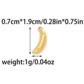 304 stainless steel gold banana pendant for DIY jewelry, 0.7cm x 1.9cm fruit charm for necklace - Banana Style (TP1460-02)
