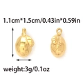 Detailed view of gold lemon fruit charms showing texture and precise measurements - Lemon Style (TP1613-02)