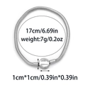 Silver 304 stainless steel snake chain bracelet with size labels, 17cm length and 7g weight - Ball Clasp Style (TP1466-01)