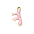 Colgante de coral en esmalte rosa con chapado metálico dorado para joyería DIY - Rosa