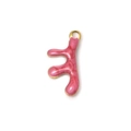 Colgante de coral en esmalte rosa y acero inoxidable 304 con textura de mármol - Rojo