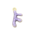 Colgante de hierba marina de esmalte lavanda con bordes de acero inoxidable dorado para DIY - Púrpura