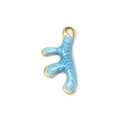 Colgante de coral esmaltado azul cielo en acero inoxidable 304 con acabado dorado - Azul