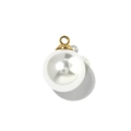 Ciondolo con perla bianca, cappuccio dorato e anellino per creazione gioielli fai-da-te - Bianco-Grande (TP1558-02-big)