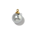 Ciondolo sferico grigio satinato con connettore in metallo dorato per gioielli - Grigio Argento-Piccolo (TP1559-02-small)