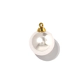 Ciondolo con perla bianca in acciaio 304 e cappuccio dorato per gioielli fai-da-te - Bianco-Piccolo (TP1668-02-small)