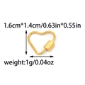 Dettaglio che mostra le dimensioni della chiusura a cuore in acciaio inossidabile - Stile Piccolo (TP1711-02-small) / Oro