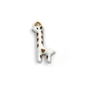 Detailed macro view of a 304 stainless steel giraffe pendant with white enamel and heart pattern - White Giraffe Style (TP1737-02-white)