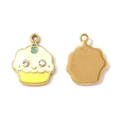 304 stainless steel enamel cupcake pendant with rhinestones for DIY jewelry making - Cupcake Shape (TP1703-02)