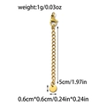 Chaîne d'extension en acier inoxydable 304 doré 18 carats avec fermoir homard et tag - Style Rond Poli (TP1313-02) / Or
