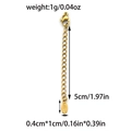 Chaîne d'extension en acier inoxydable 304 plaqué or 18k avec fermoir et dimensions - Style Étiquette Ovale (TP1316-02) / Or