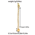 Chaîne d'extension de 5cm en acier inoxydable plaqué or 18K avec fermoir mousqueton - Style Étiquette Larme (TP1318-02) / Or