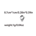Chiusura a moschettone in acciaio inossidabile per gioielli fai da te, 0,7 cm x 1 cm - Argento-Medio