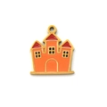 Orange and red castle pendant charm made of 304 stainless steel for DIY jewelry making - Cartoon Castle Style (TP1932-02)