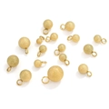 Matte gold stainless steel ball pendants with loops for DIY jewelry making accessories - 3mm / Frosted-18k Vacuum Gold