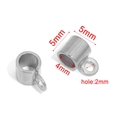 Perlina in acciaio inossidabile da 5mm con anello per creazione di gioielli e bracciali - 5mm (Circa 0.46g) / Colore Acciaio (1100)