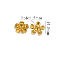 Vista dettagliata di copriperle a fiore dorato da 14,5 mm per creazione gioielli DIY - Stile A-Oro / Diametro 14.5mm (Foro 1.5mm)