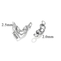 Silver finish stainless steel foldover bead tips for DIY jewelry making 5mm width - Up-Down 2.0 / Steel