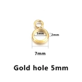 Distanziatore in acciaio dorato con asola per gioielli DIY, diametro interno 5mm - 5mm (Circa 0.21g) / Oro (1037)