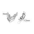 Silver stainless steel 4mm bead tip knot covers for DIY jewelry making closures - Up-Down 3.2 / Steel