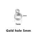 Perla distanziatrice in acciaio inox con anello per gioielli DIY, diametro interno di 5mm - 5mm (Circa 0.21g) / Colore Acciaio (1037)
