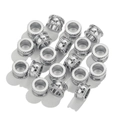 Polished stainless steel spacer beads with grooved edges for DIY jewelry making - 5.5mm Hole Width x 5.0mm Height / Twill - Steel Color