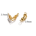 Golden 5x2.5mm stainless steel bead tips and fold-over crimp covers for DIY jewelry - Up-Down 2.0 Vacuum / Gold