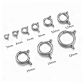 Polished stainless steel spring ring clasps for jewelry DIY in nine sizes from 5mm to 18mm - 5mm / Steel