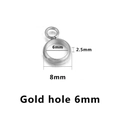 Perla distanziatrice in acciaio argento 8mm con asola per gioielli DIY - 6mm (Circa 0.31g) / Colore Acciaio (1037)