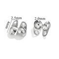 Silver stainless steel 4mm cord end tips for DIY jewelry necklace making - Left-Right 2.0