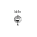 Perla in acciaio inossidabile argento da 3mm con anello per gioielli fai da te - 3mm (Circa 0.54g) / Colore Acciaio (077)