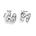 Silver 4mm clamshell calotte connectors for DIY beaded jewelry making projects - Left-Right 2.4