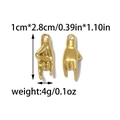 Detail view of 18K gold plated rock gesture charms with exact dimensions and weight data - Rock Gesture Style (TP1452-02)