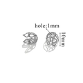 Copriperla traforato argento 10mm distanziatore a fiore con foro 1mm per gioielli - Stile B-Argento / Diametro 10mm (Foro 1mm)
