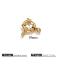 10mm 18K gold plated stainless steel spring clasp jewelry connector for DIY necklaces - 10mm / Gold