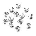 Polished silver crimp covers for DIY jewelry making with smooth mirror finish - 3mm / Steel