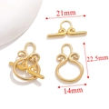 Gravierter goldener OT-Knebelverschluss aus Edelstahl für DIY-Schmuck und Ketten - Stil C Schnörkel (YL-PJ0050) / 22.5mm x 14mm / Gold