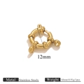 Gold plated 12mm stainless steel spring ring clasp for DIY jewelry making - 12mm / Gold