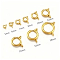 Golden stainless steel spring clasp connectors in sizes from 5mm to 18mm for jewelry making - 5mm / Gold