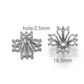 Copriperla a fiore traforato 18K argento con diametro 16,5 mm e foro da 2,5 mm - Stile C-Argento / Diametro 16.5mm (Foro 2.5mm)