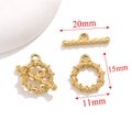 20mm Gold Edelstahl Knebelverschluss mit Spiraltextur für DIY Schmuckherstellung - Stil D Spirale (YL-PJ0050) / 15mm / Gold